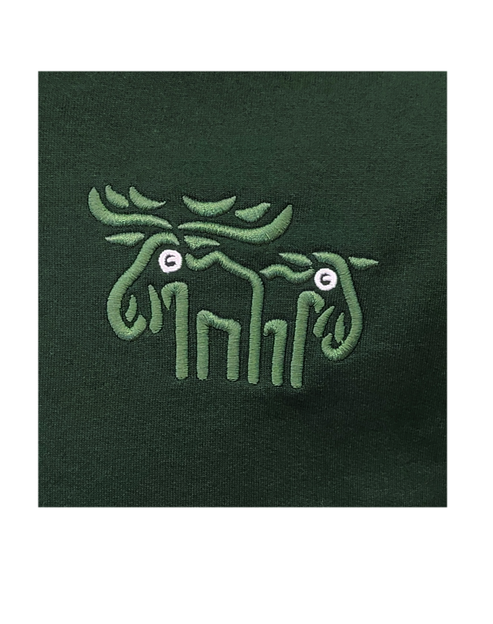 Kapuzenjacke mit Elch-Stickerei - Grün - Bo Bendixen