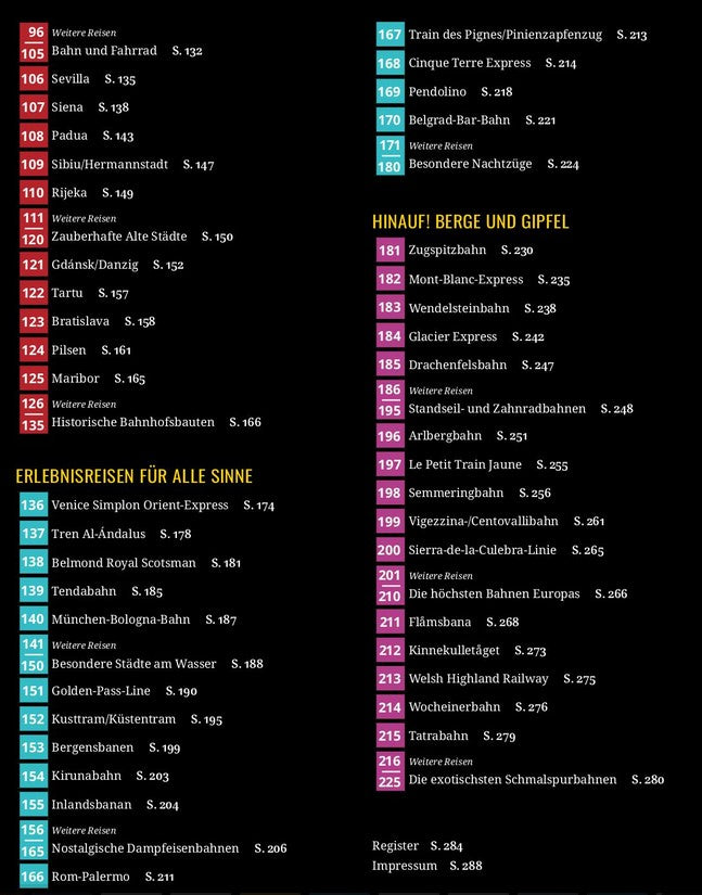 In 225 Reisen mit dem Zug durch Europa