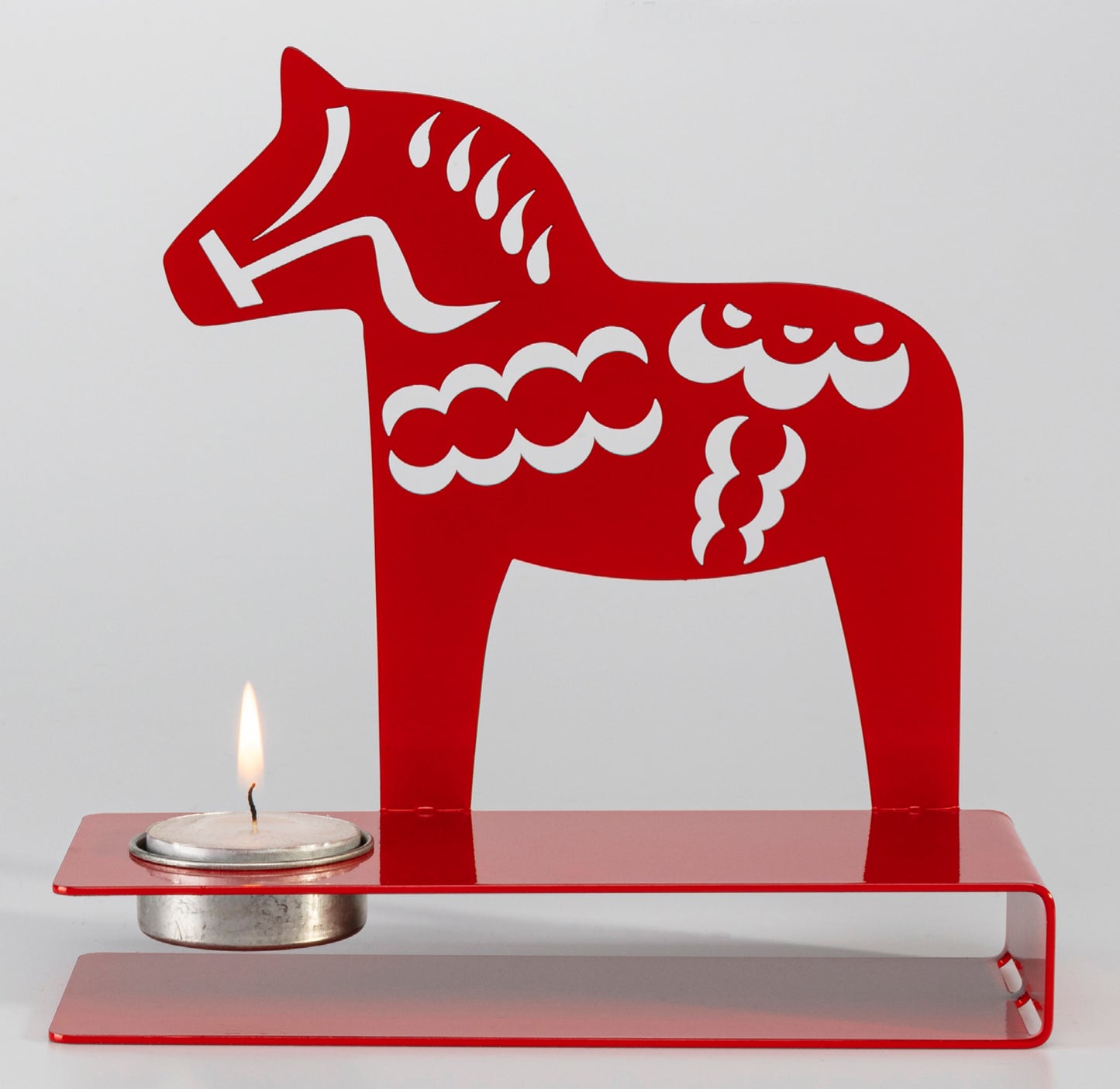 Dala horse candle holder - metal