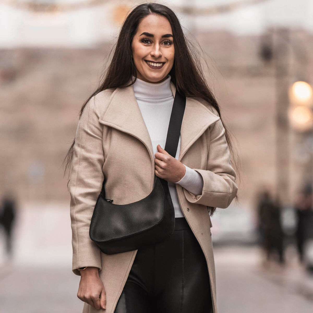 Rimma Elchleder-Umhängetasche - Schwarz - Miiko Design Oy