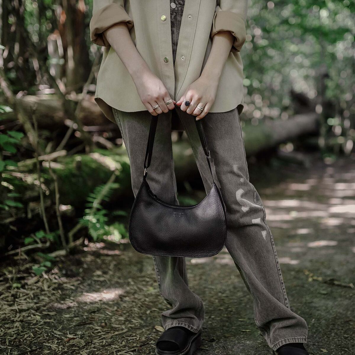 Rimma Elchleder-Umhängetasche - Schwarz - Miiko Design Oy