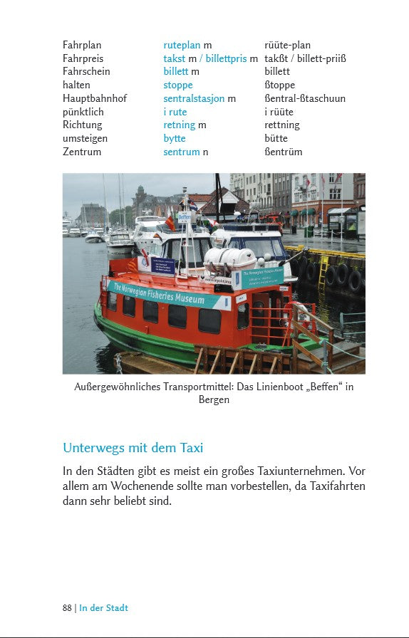 Norwegian language travel guide