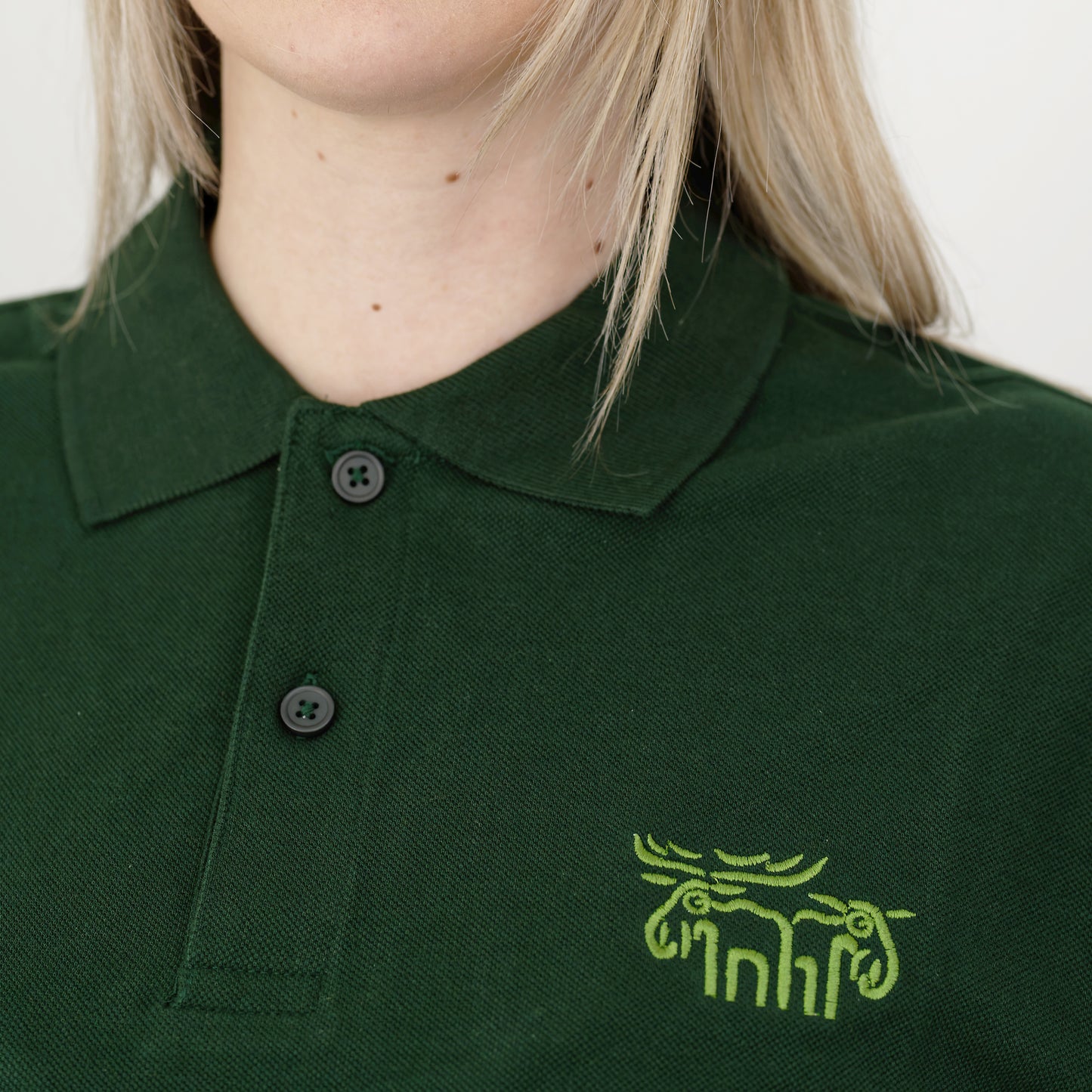 Polo shirt with moose embroidery - Green - Bo Bendixen