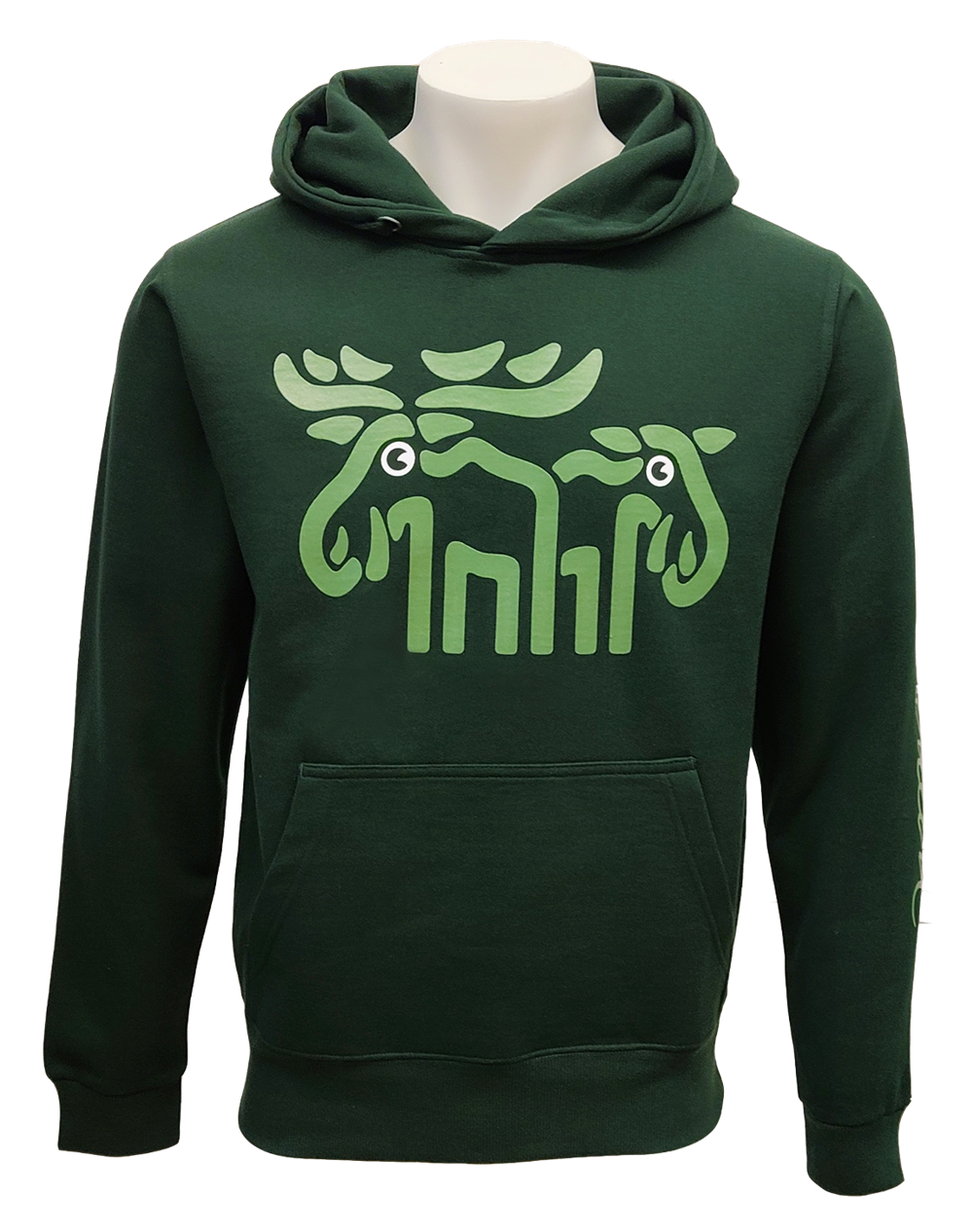 Kapuzenpulli mit großem Elch - Grün - Bo Bendixen