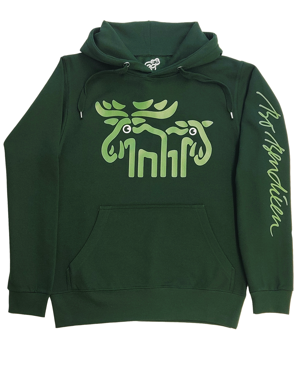 Kapuzenpulli mit großem Elch - Grün - Bo Bendixen
