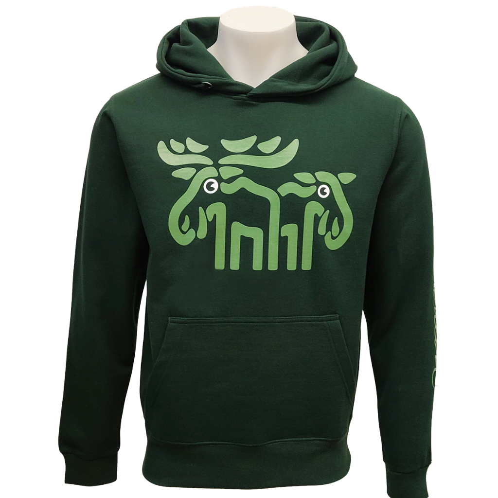 Kapuzenpulli mit großem Elch - Grün - Bo Bendixen