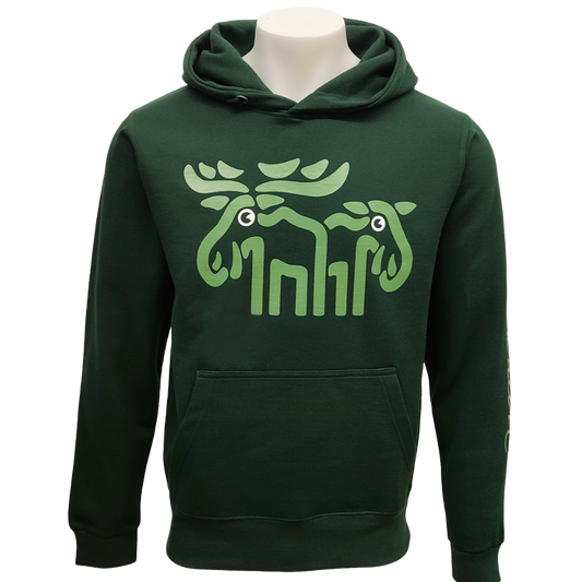 Hoodie with large moose - green - Bo Bendixen