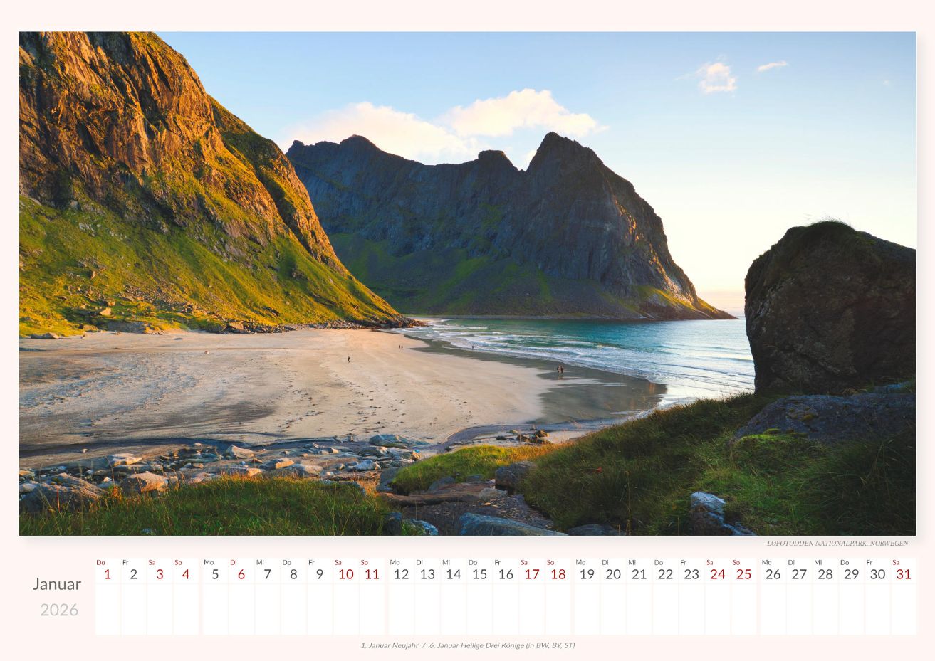 Nordic National Parks - Wall Calendar 2026 - 59 x 42 cm - Trabandt Medien