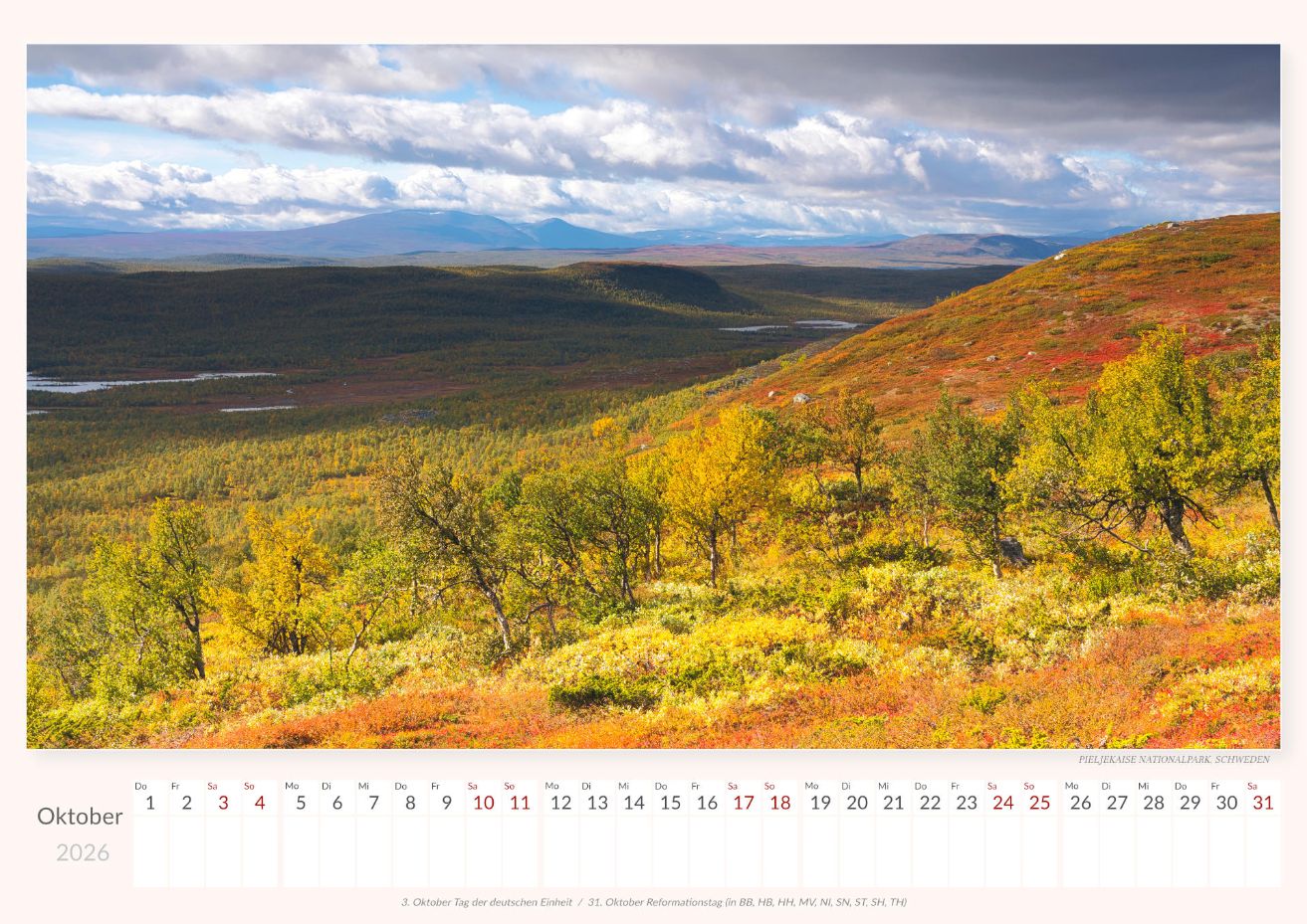 Nordic National Parks - Wall Calendar 2026 - 59 x 42 cm - Trabandt Medien