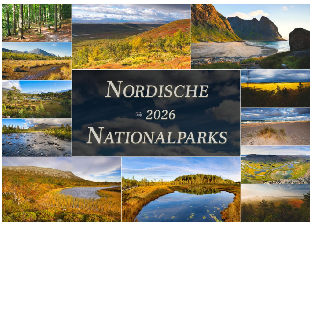 Nordic National Parks - Wall Calendar 2026 - 59 x 42 cm - Trabandt Medien