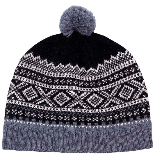 Marius Wollmütze - Schwarz / Weiß / Grau
