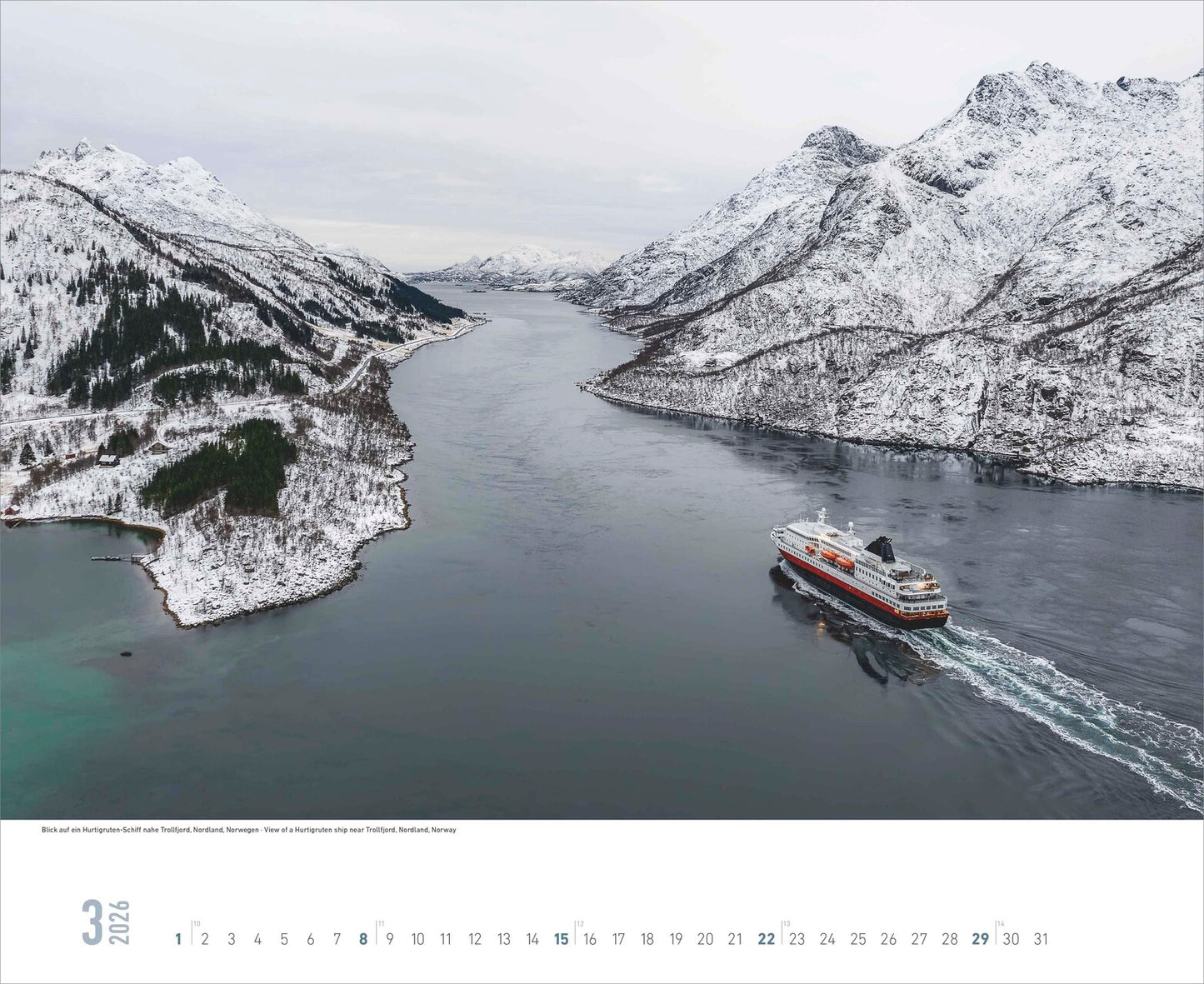 Hurtigruten - Wandkalender 2026 - 52 x 43 cm - Alpha Edition