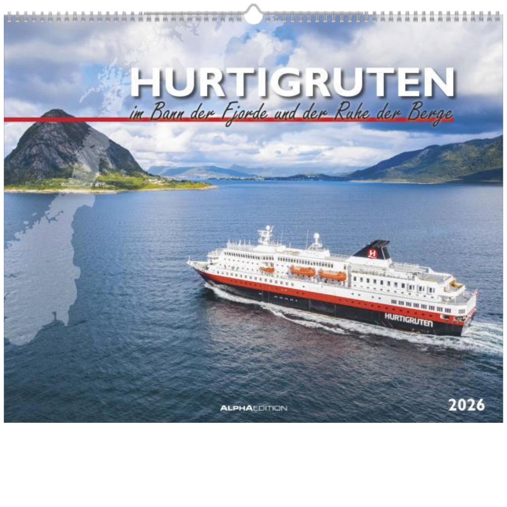 Hurtigruten - Wandkalender 2026 - 52 x 43 cm - Alpha Edition