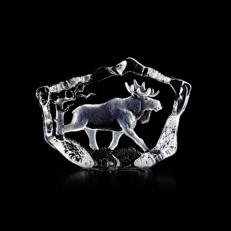 Glass block moose - 140 x 100 mm