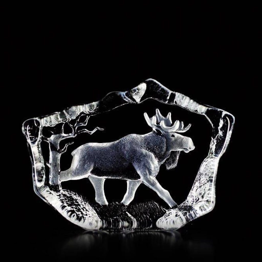 Glass block moose - 140 x 100 mm