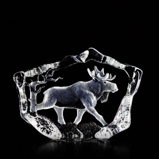 Glass block moose - 140 x 100 mm