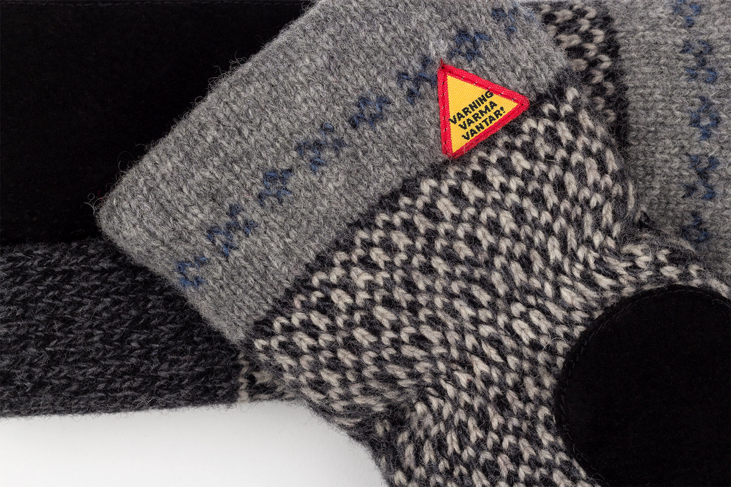 Skaftö sot - Fausthandschuhe anthrazit mit schwarzem Wildleder