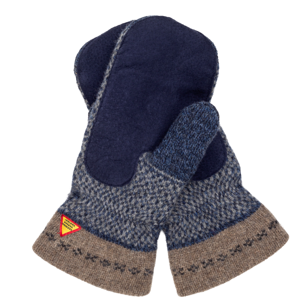 Skaftö marine - Fausthandschuhe mit Wildleder