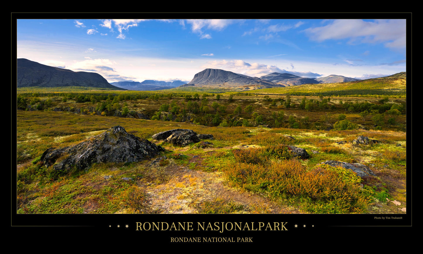 Rondane fjäll - poster 97 x 57 cm