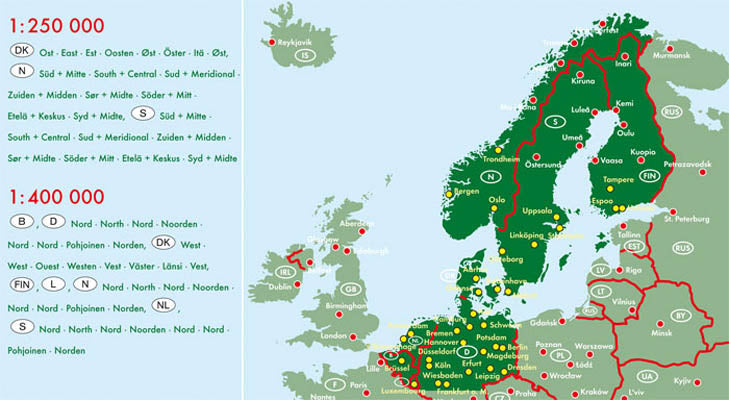 Skandinavien - Scandinavia - Autoatlas 1:200.000 - 1:400.000 - Freytag & Berndt