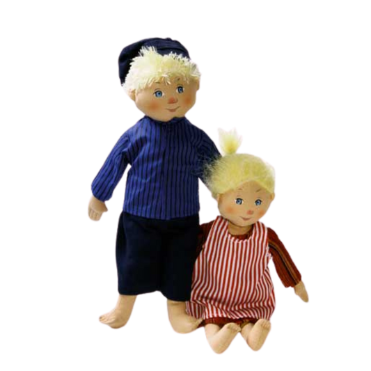 Michel and Ida - rag dolls - 26 and 22 cm tall