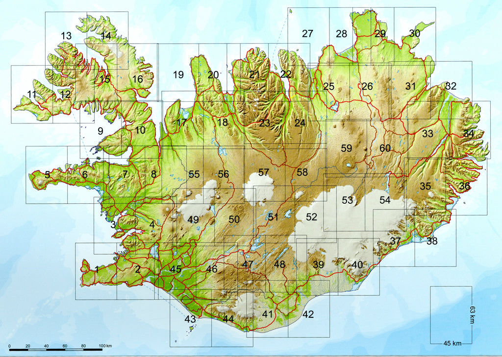 Island Kortabok - Island Straßenatlas / Autoatlas 1:300.000