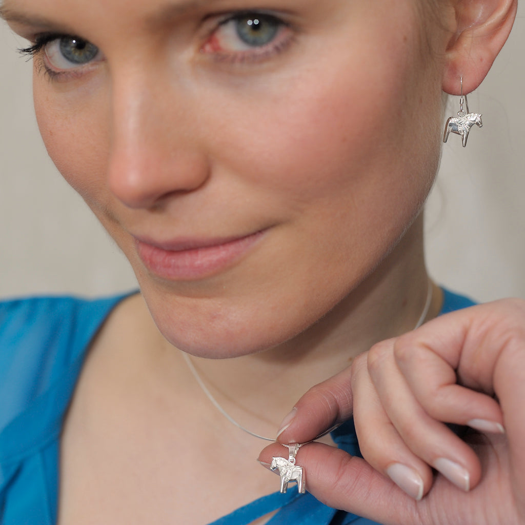 Dalapferd-Ohrhänger - Silber