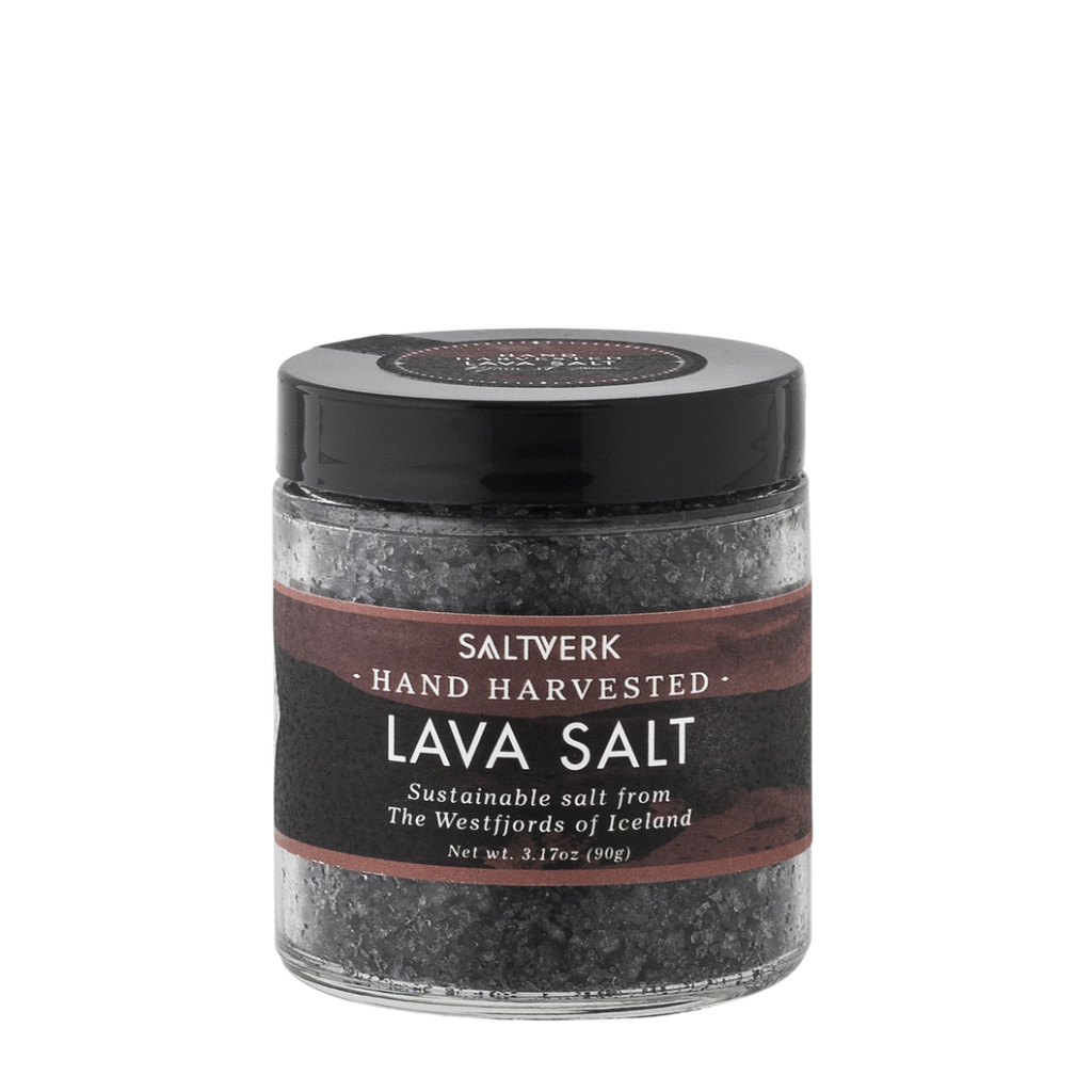 Saltverk Lavasalz - Meersalz mit Aktivkohle aus dem Lavagestein - 90 g