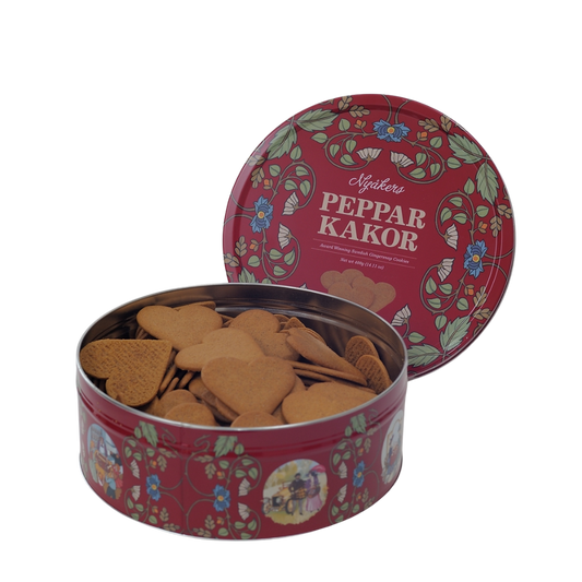 Nyåkers Pfefferkuchenherzen in dekorativer Metalldose rot - 400 g