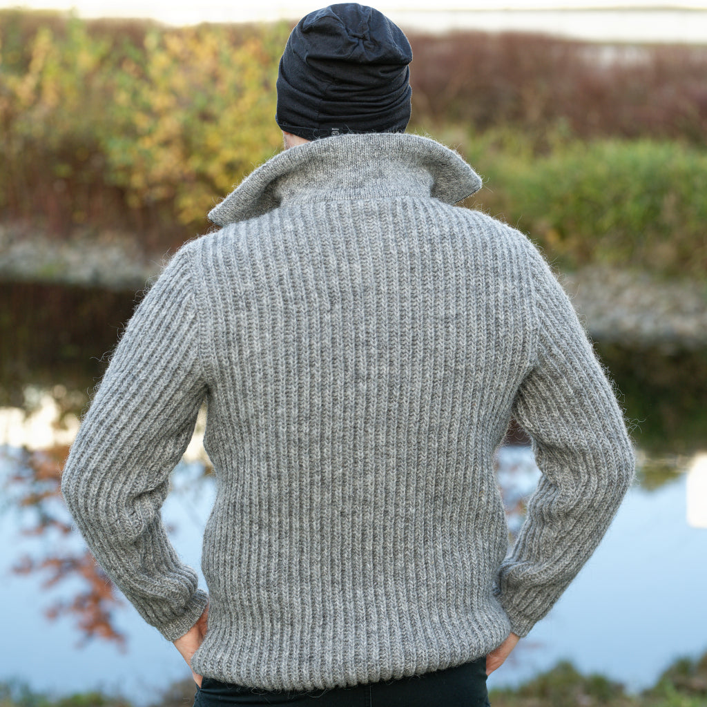 Salka - Island Wolltroyer - Herrenpullover - Grau