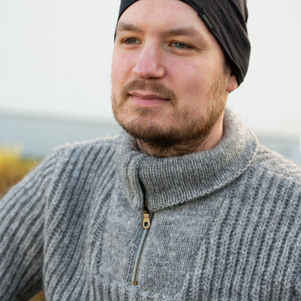 Salka - Island Wolltroyer - Herrenpullover - Grau