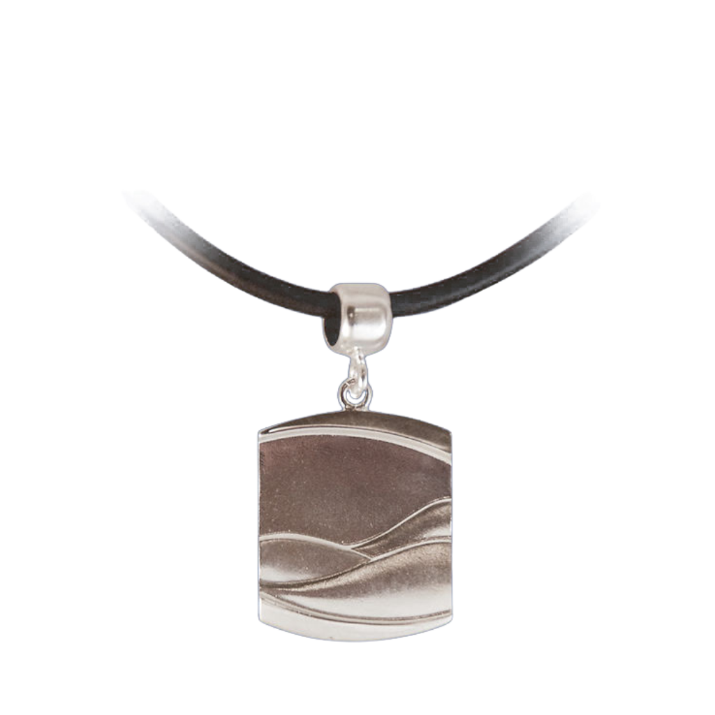 Silver pendant Fjell - leather strap 45 cm