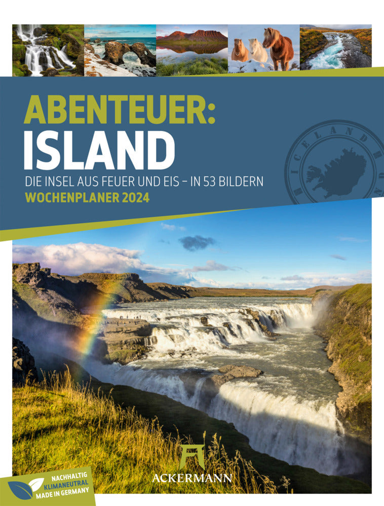 Island - Die Insel aus Feuer und Eis - Wochenplaner Kalender 2024 - 25 x 33 cm
