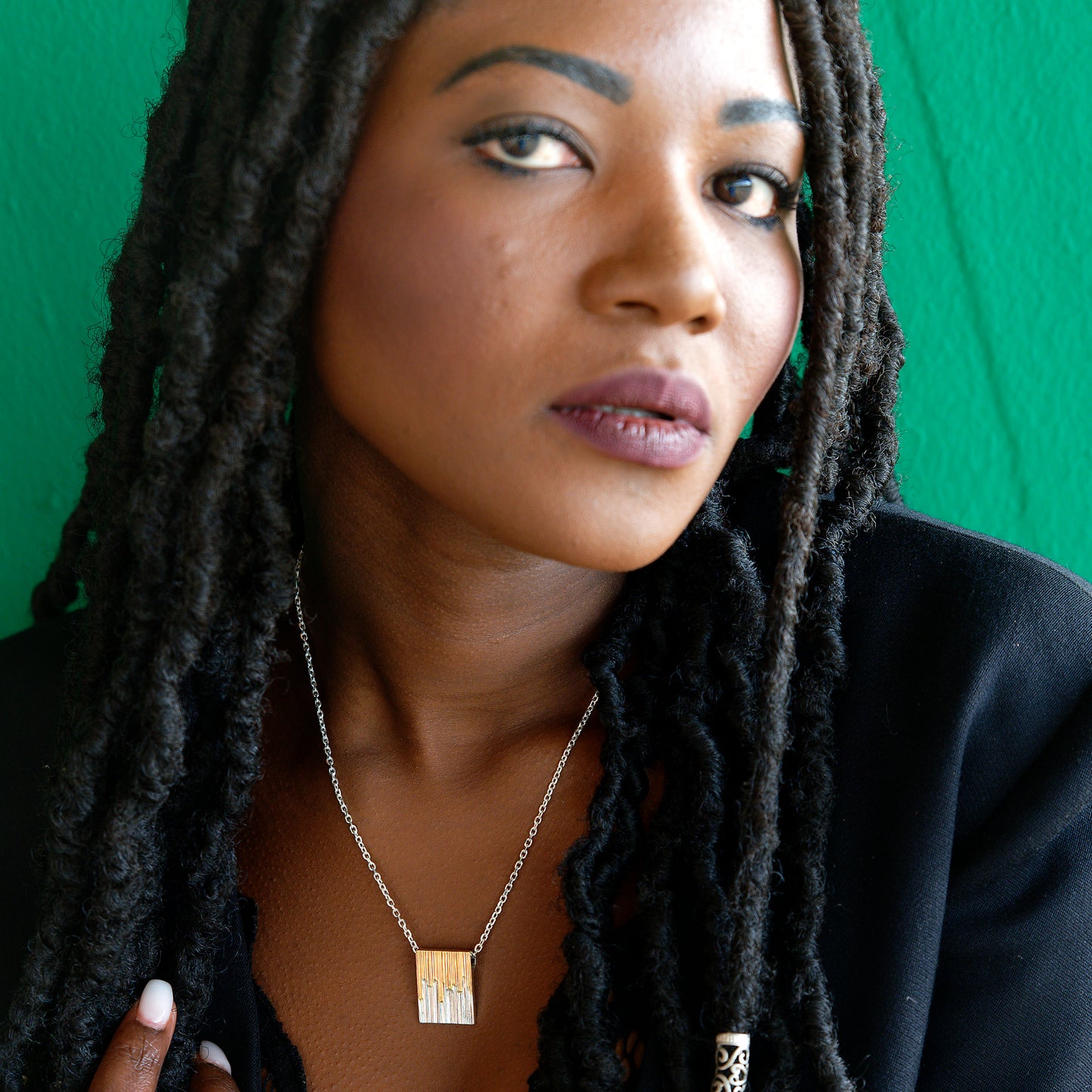 Northern Lights - Sami pendant 18 x 23 mm with silver chain - 45 cm - Taigakoru