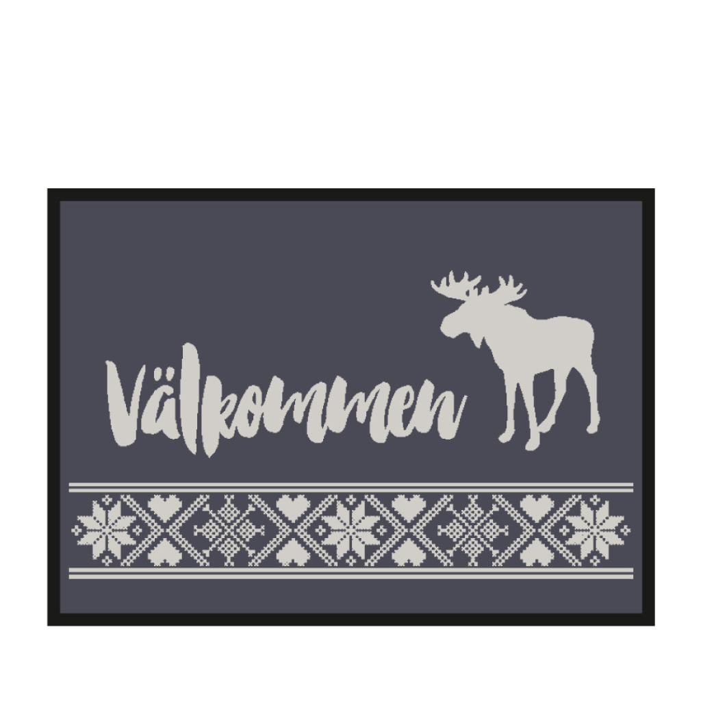 Elch Välkommen Fußmatte - Anthrazit / Grau - 50 x 75 cm