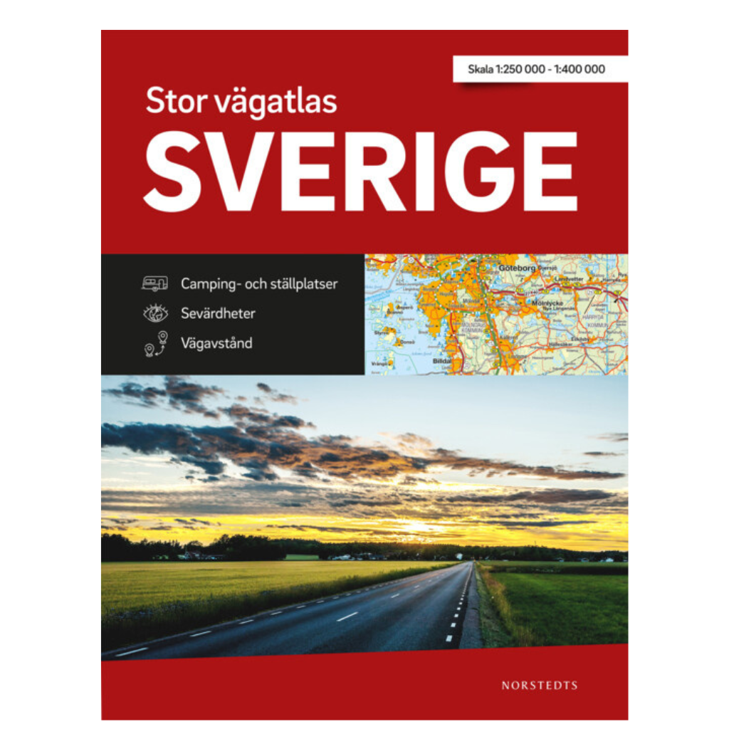 Stor Vägatlas Sverige - Schweden Straßenatlas / Autoatlas