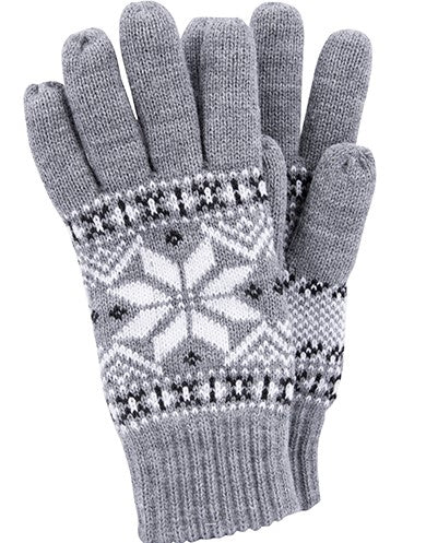 Gloves - Scandinavian pattern - Grey / White