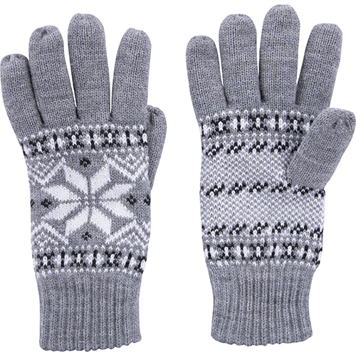 Gloves - Scandinavian pattern - Grey / White