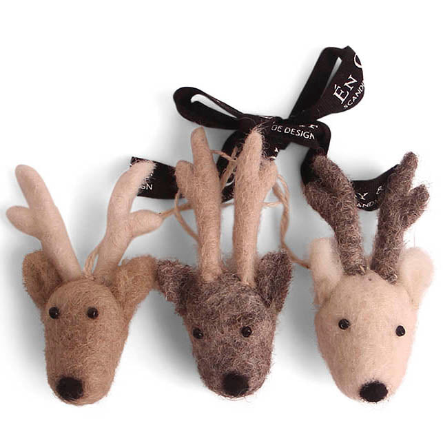 Reindeer - handmade - three in a set