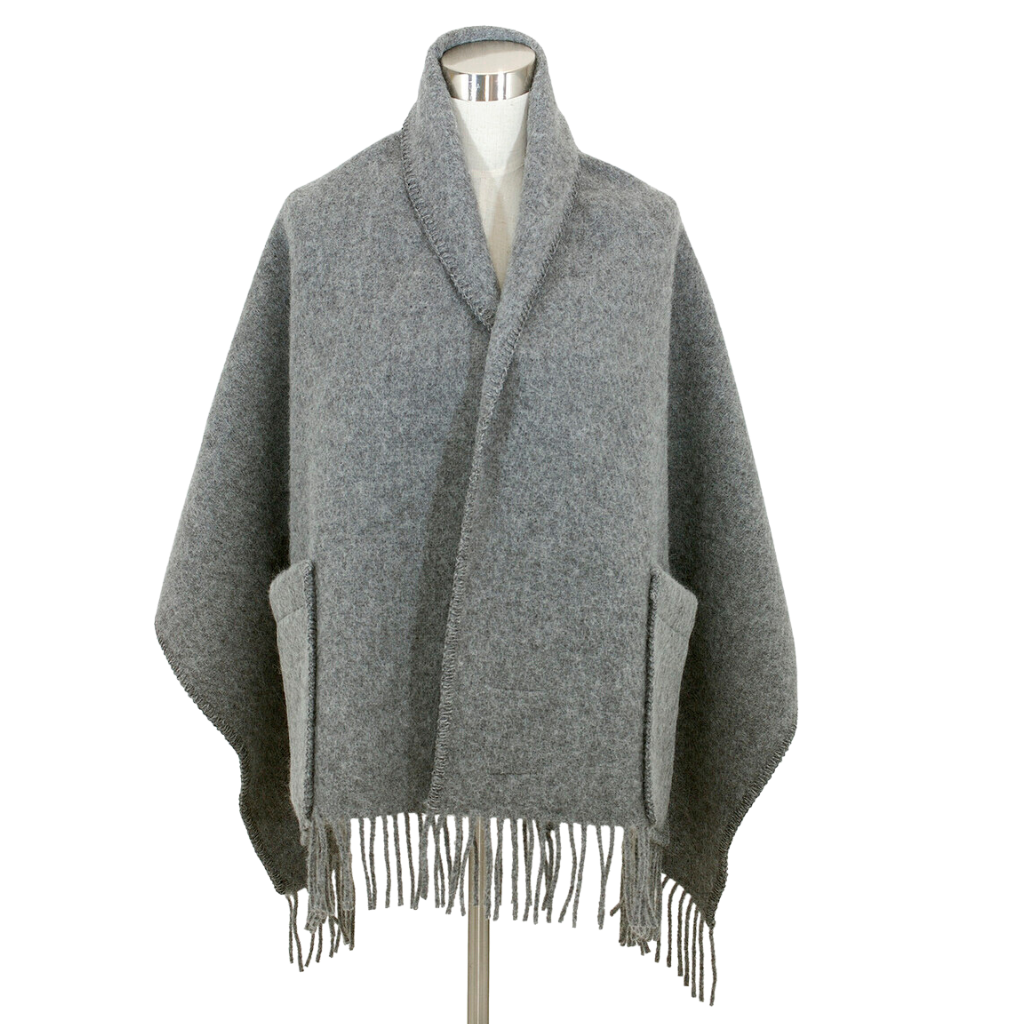 Siiri - Wollschal mit Taschen - Grau - 60 x 170 cm