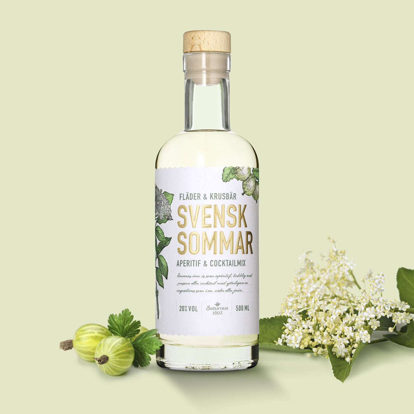 Saturnus Svensk Sommar - Holunder- & Stachelbeeren - 20% vol. - 500ml