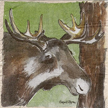 Papierservietten mit Elch - 33 x 33 cm