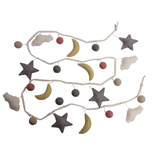 Nachthimmel Girlande - Wollfilz - handgearbeitet