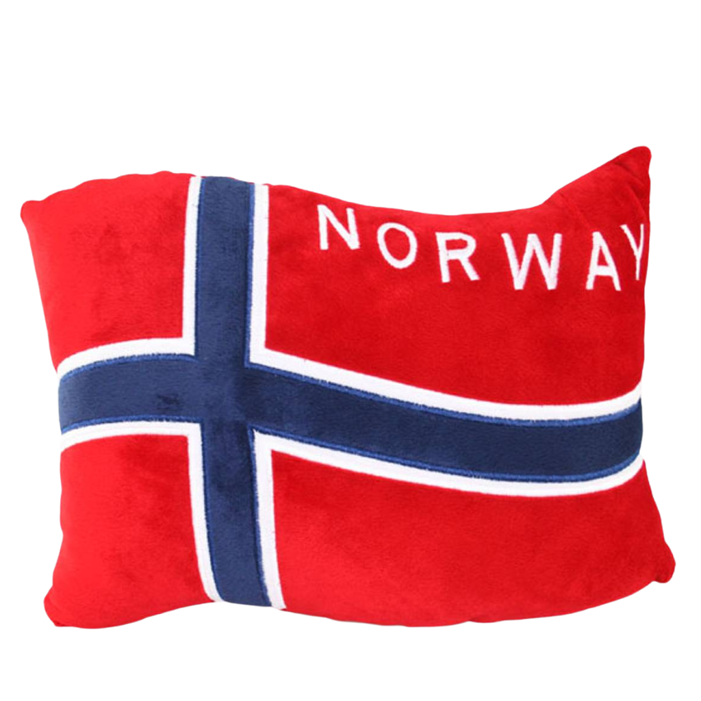 Kissen mit wehender Norwegen-Fahne