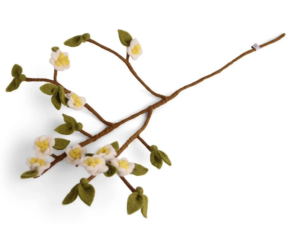 Apple blossom branch - wool felt - handmade