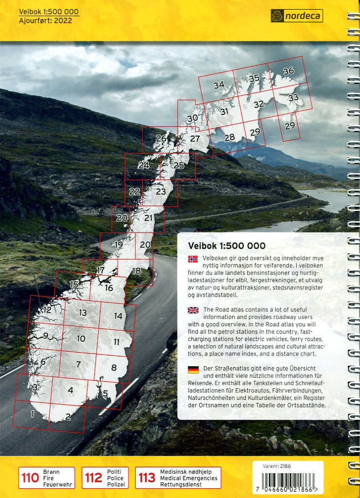 Veibok Norge - Autoatlas Norwegen 1:500.000 - Nordeca