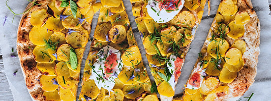 Kartoffelpizza mit Kaviar 