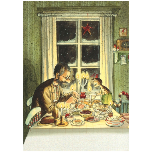 Pettersson & Findus - Postkarte Weihnachtsbesuch