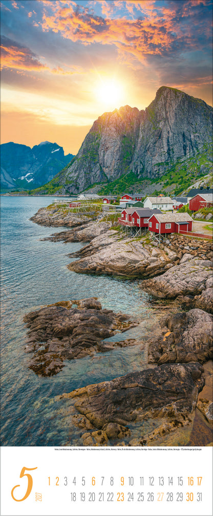 Magische Momente im Norden - Wandkalender 2027 - 29 x 69 cm - Korsch Verlag