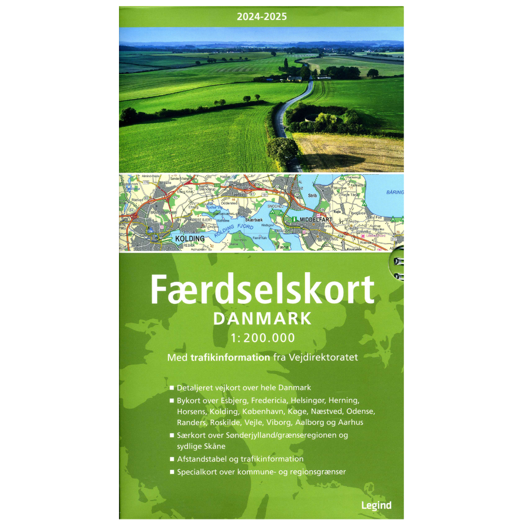 Faerdselskort Danmark - Dänemark Straßenatlas / Autoatlas - 1:200.000 - Ausgabe 2024 - 2025